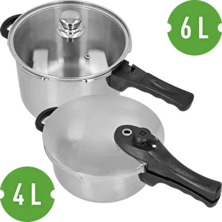 Schnellkochtopf-Set aus Edelstahl, 4 und 6 L – photo 3