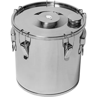 Fermentations- und Destillationsbehälter – Edelstahl 18 l, 5 Spannverschlüsse – photo 2