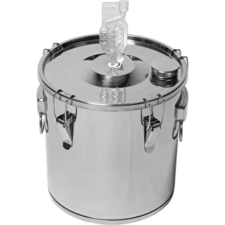 Fermentations- und Destillationsbehälter – Edelstahl 18 l, 5 Spannverschlüsse – photo 4