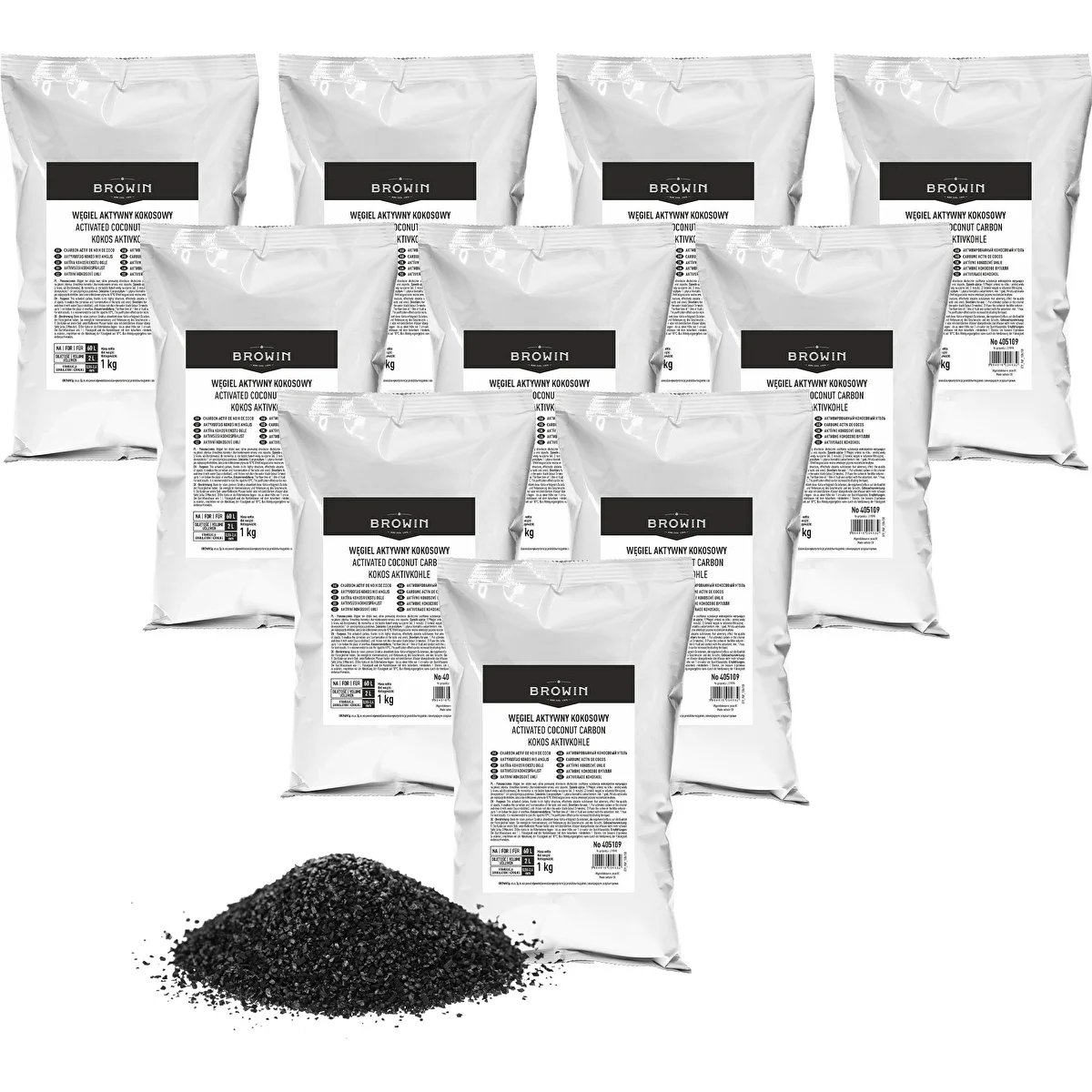 Kokos-Aktivkohle 1 kg x 10 – Set