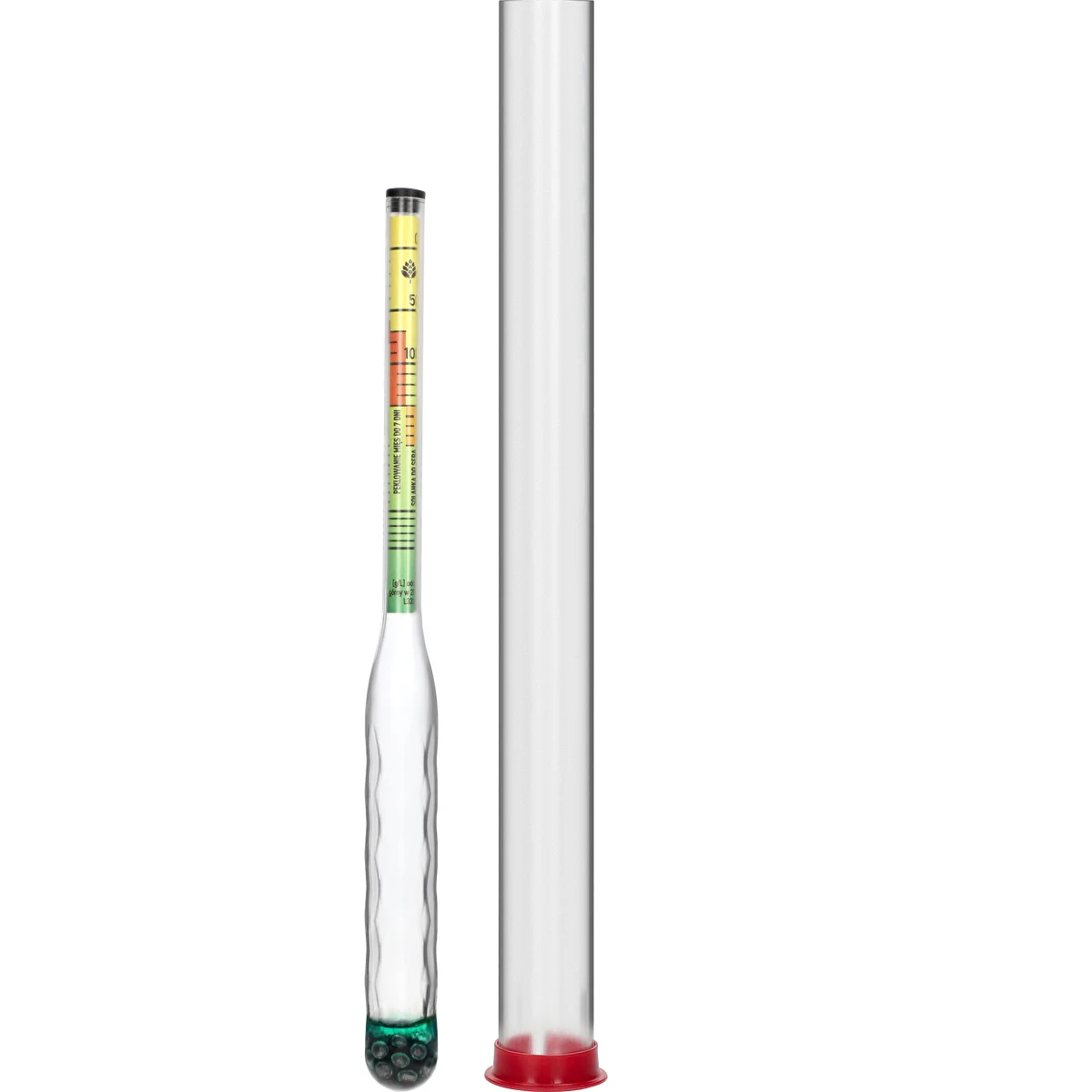 Bruchsicherer Salinometer mit Messzylinder, Messbereich: 0–300 g Salz/L