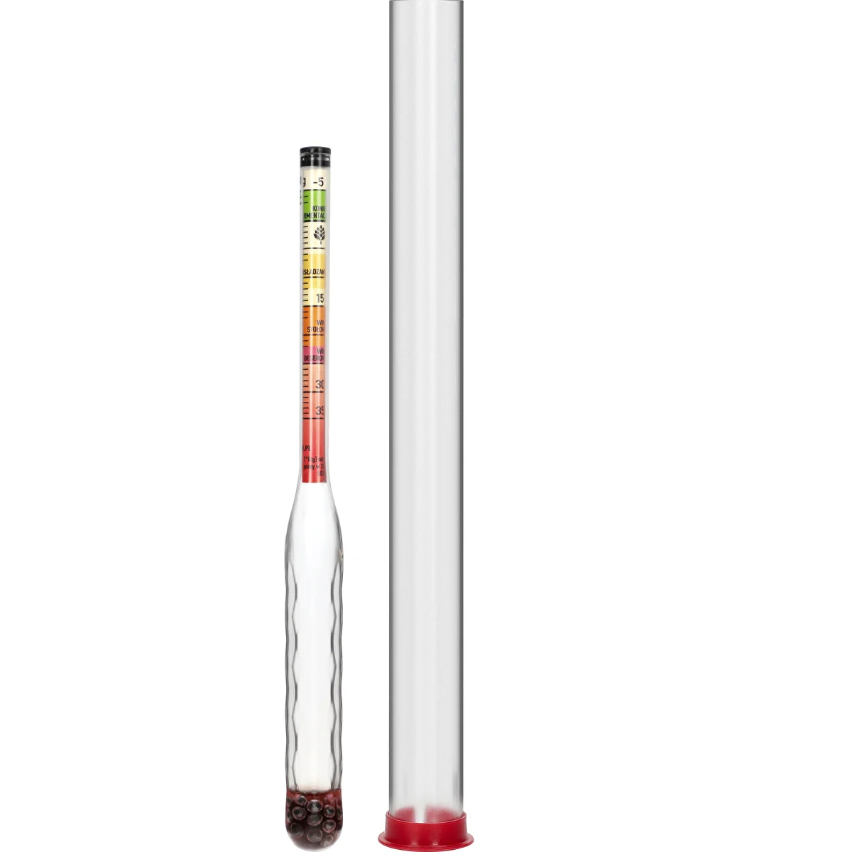 Bruchsichere Zuckerspindel mit Messzylinder, Messbereich: -5-35°Blg