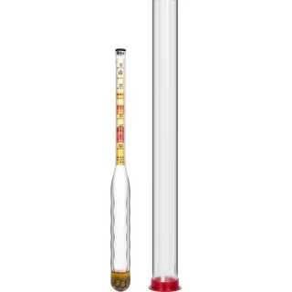 Bruchsichere Met-Spindel mit Messzylinder, Messbereich 10–50 °Blg