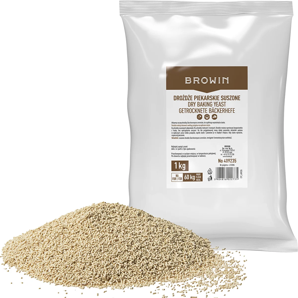 Getrocknete Backhefe, 1 kg