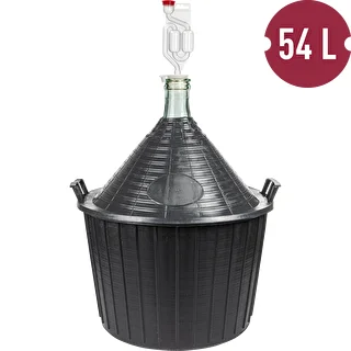 Weinset Basic: 54‑L‑Glasballon im Kunststoffkorb, mit Stopfen und Gärrohr – photo 2