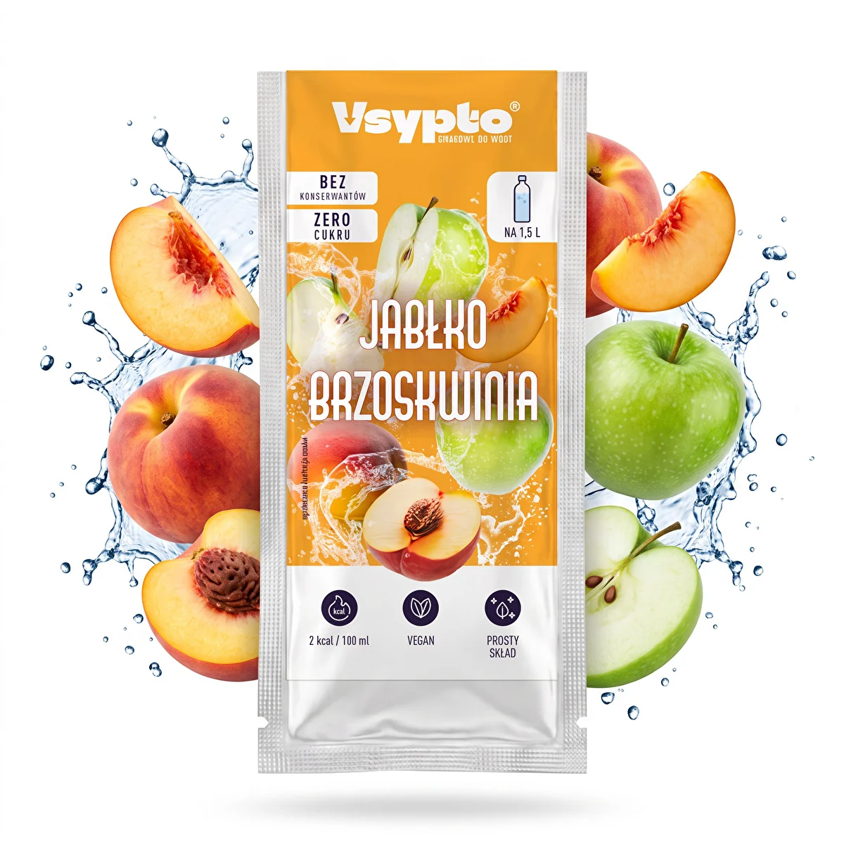 Vsypto mit Apfel-Pfirsich-Geschmack, 9 g