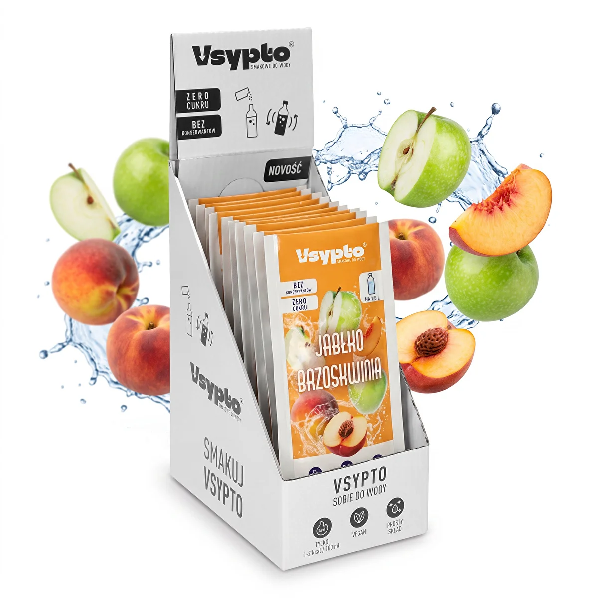 Vsypto Apfel-Pfirsich – Set 15 x 9 g