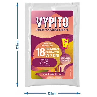 VYPITO 12 %, Beutel für 18 Drinks – Maracuja-Pfirsich, 126 g – photo 2