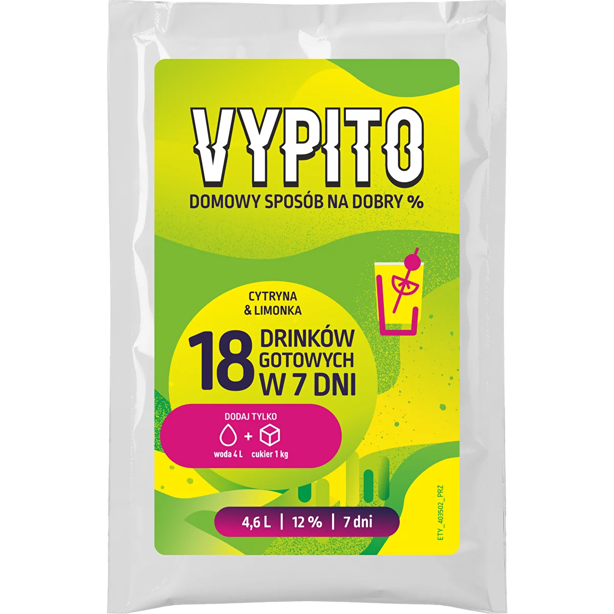 VYPITO 12%, Sachet für 18 Drinks - Zitrone & Limette, 126 g