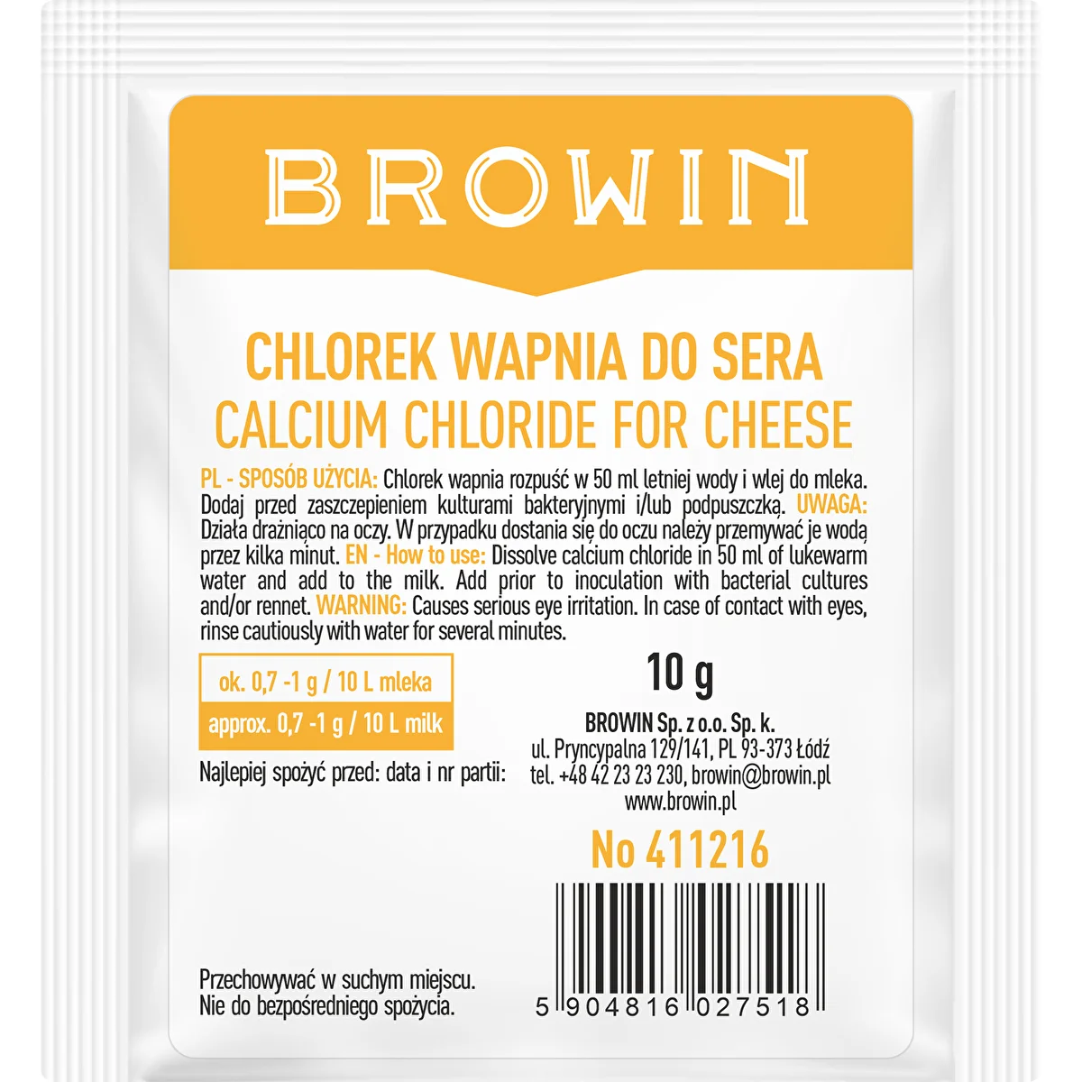 Calciumchlorid für Käse, 10 g