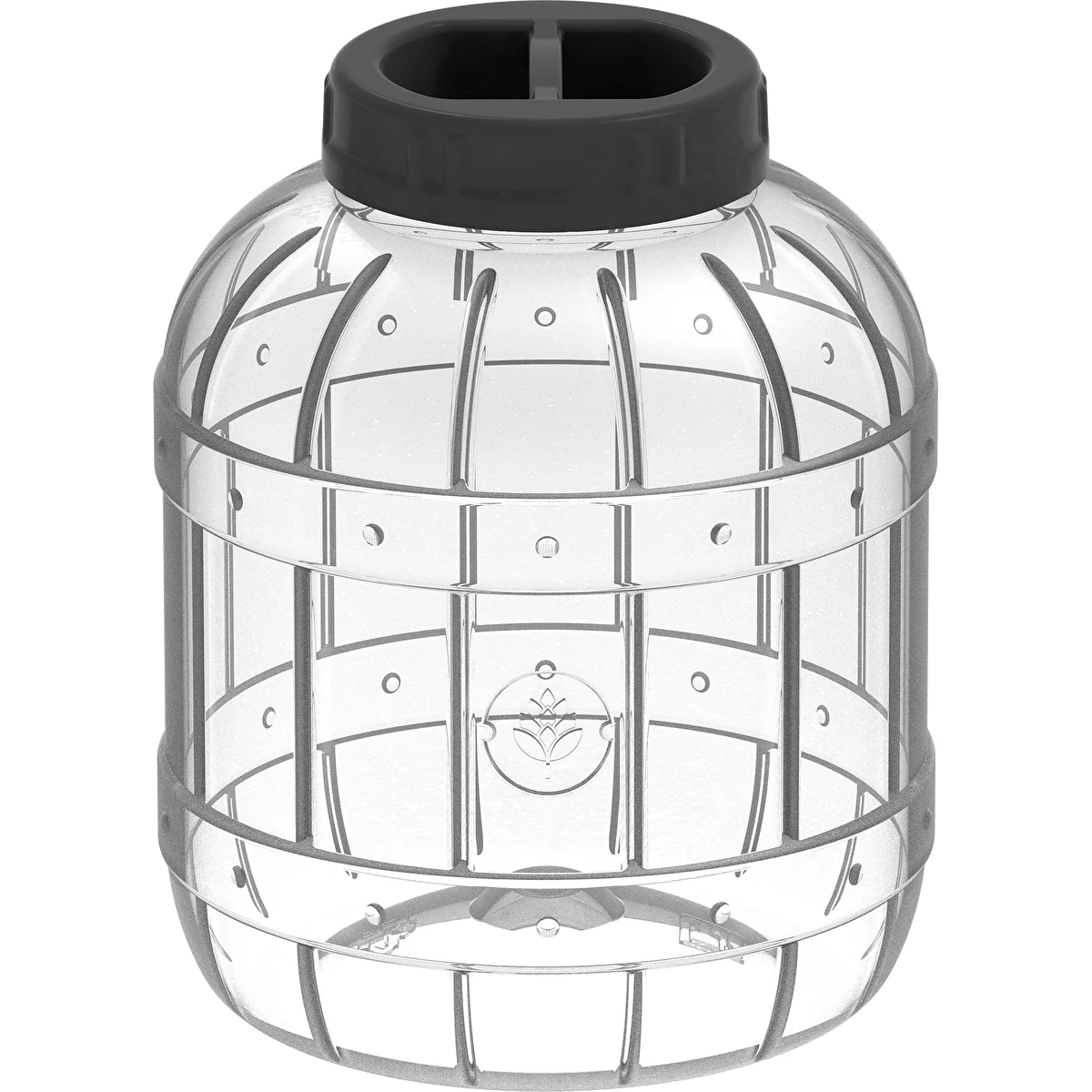 Bruchsicheres, vielseitiges 5-L-Kunststoff-Einmachglas mit schwarzem Schraubdeckel