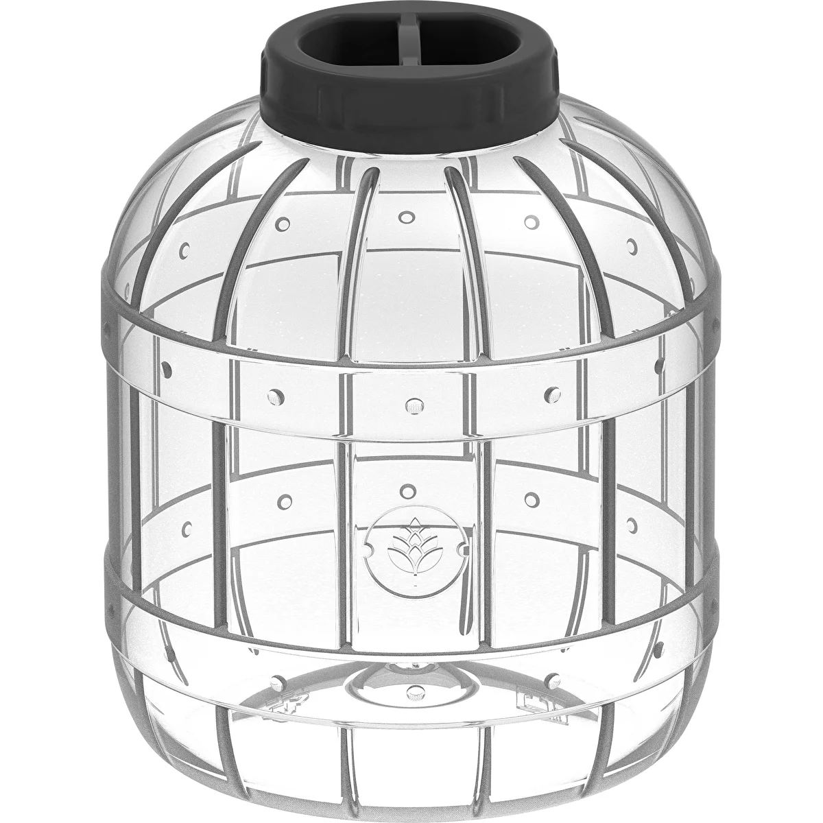 Bruchsicheres, multifunktionales 8-l-Einmachglas mit schwarzem Schraubdeckel