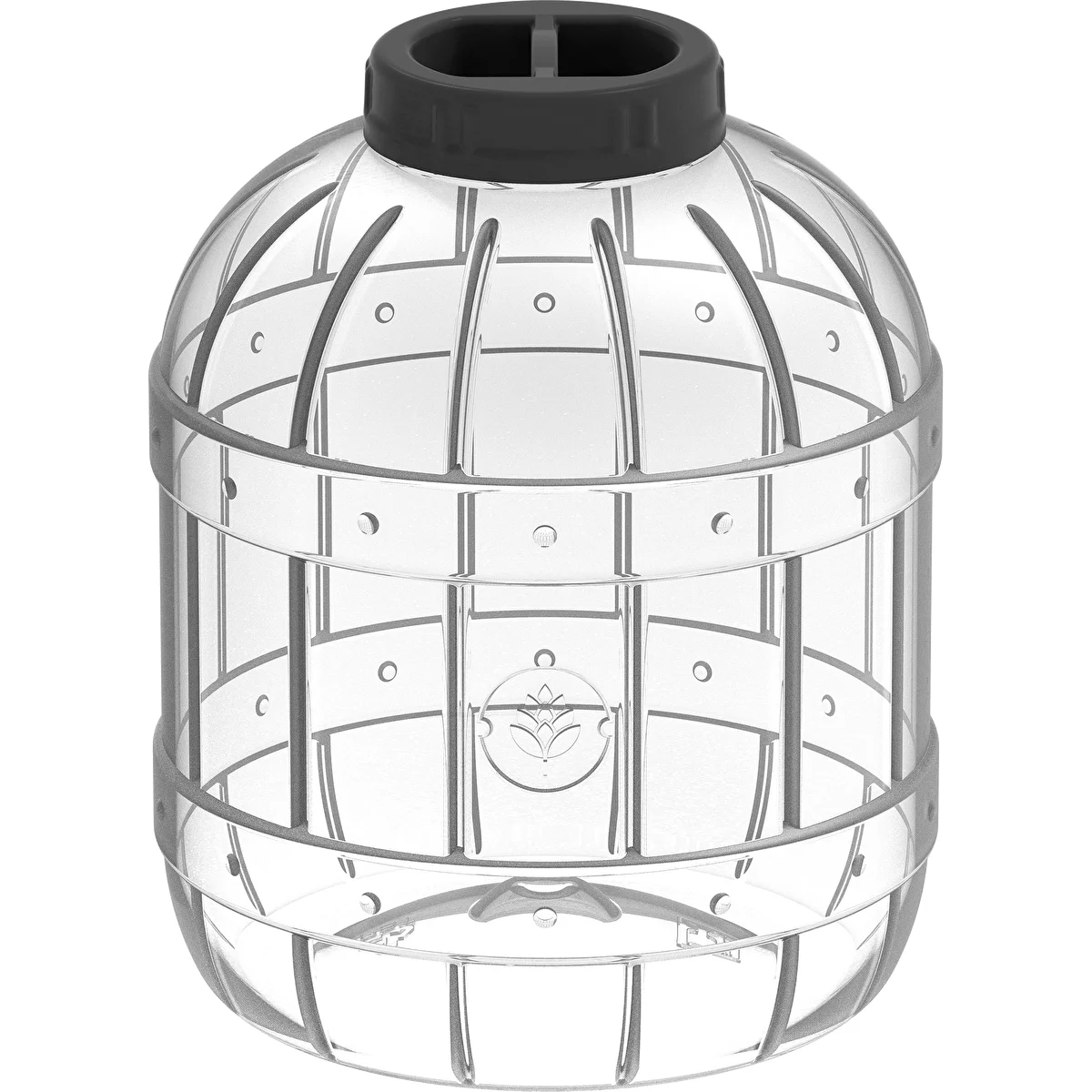 Unzerbrechliches, multifunktionales 10-l-Kunststoff-Einmachglas mit schwarzem Schraubdeckel