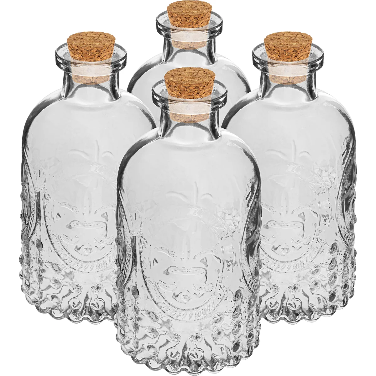Fläschchen-Set mit Korken, 240 ml – 4 Stück