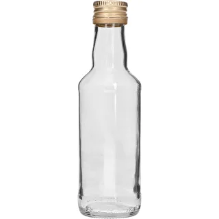Monopolflasche 200 ml, mit goldener Schraubkappe Ø 28 mm, 1 Stück