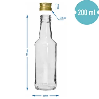 Monopolflasche 200 ml, mit goldener Schraubkappe Ø 28 mm, 1 Stück – photo 5