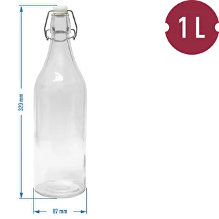 Runde 1L-Flasche mit Bügelverschluss – photo 2