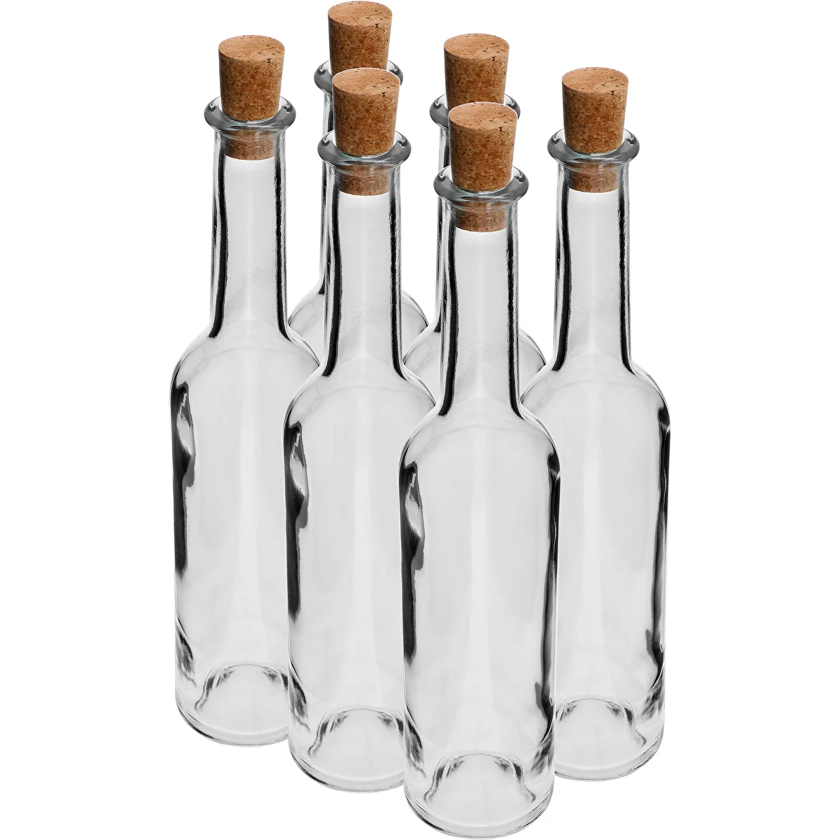 Likörflasche 350 ml – 6 Stück + 6 Korken