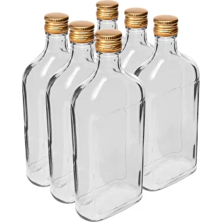 Flachmannflasche 500 ml mit Schraubverschluss, 6 Stück