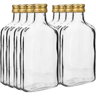 Likörflasche in Flachmannform 100 ml + Schraubverschluss, 8 Stück – photo 2