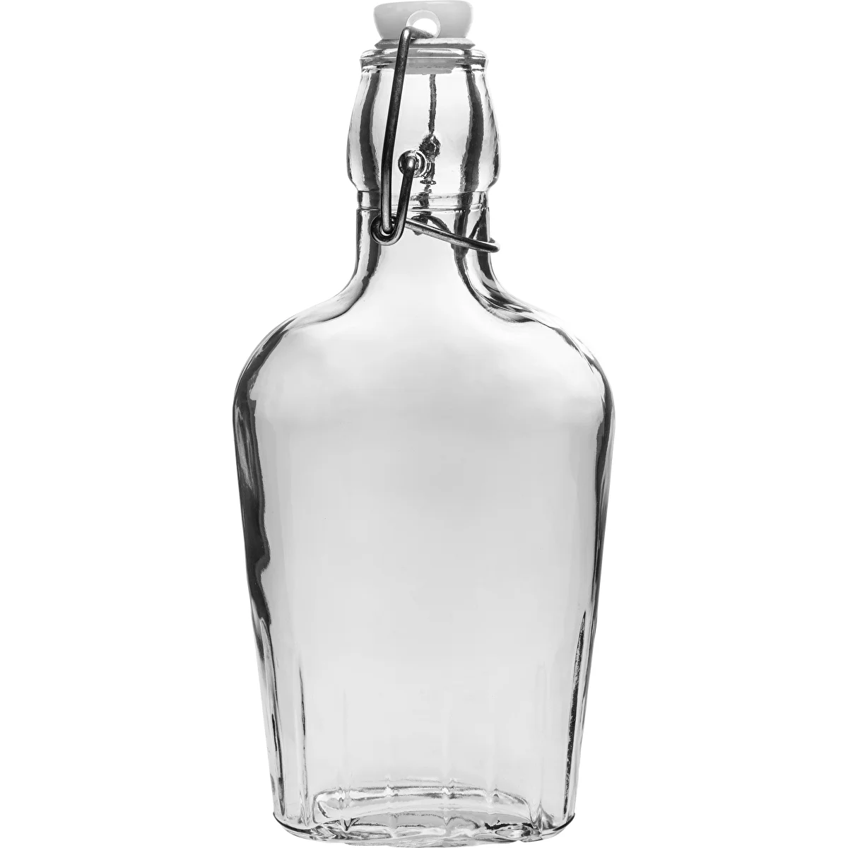 Flachmann-Glasflasche 250 ml mit luftdichtem Verschluss
