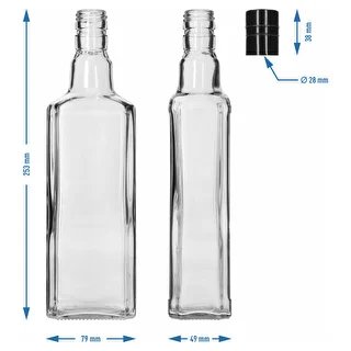 Dekorflasche TYNKTURA 0,5 L, mit langem schwarzem Schraubverschluss Ø 28 mm, 1 Stk. – photo 5
