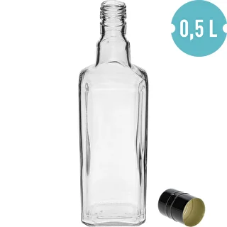 Dekorflasche TYNKTURA 0,5 L, mit langem schwarzem Schraubverschluss Ø 28 mm, 1 Stk. – photo 2