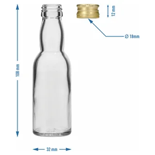 Fläschchen „Maluch” mit goldenem Schraubverschluss, 40 ml, 10 Stück – photo 8