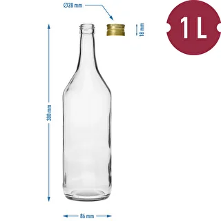 1 L Monopolflasche mit Schraubverschluss fi28 - 4 Stück – photo 6