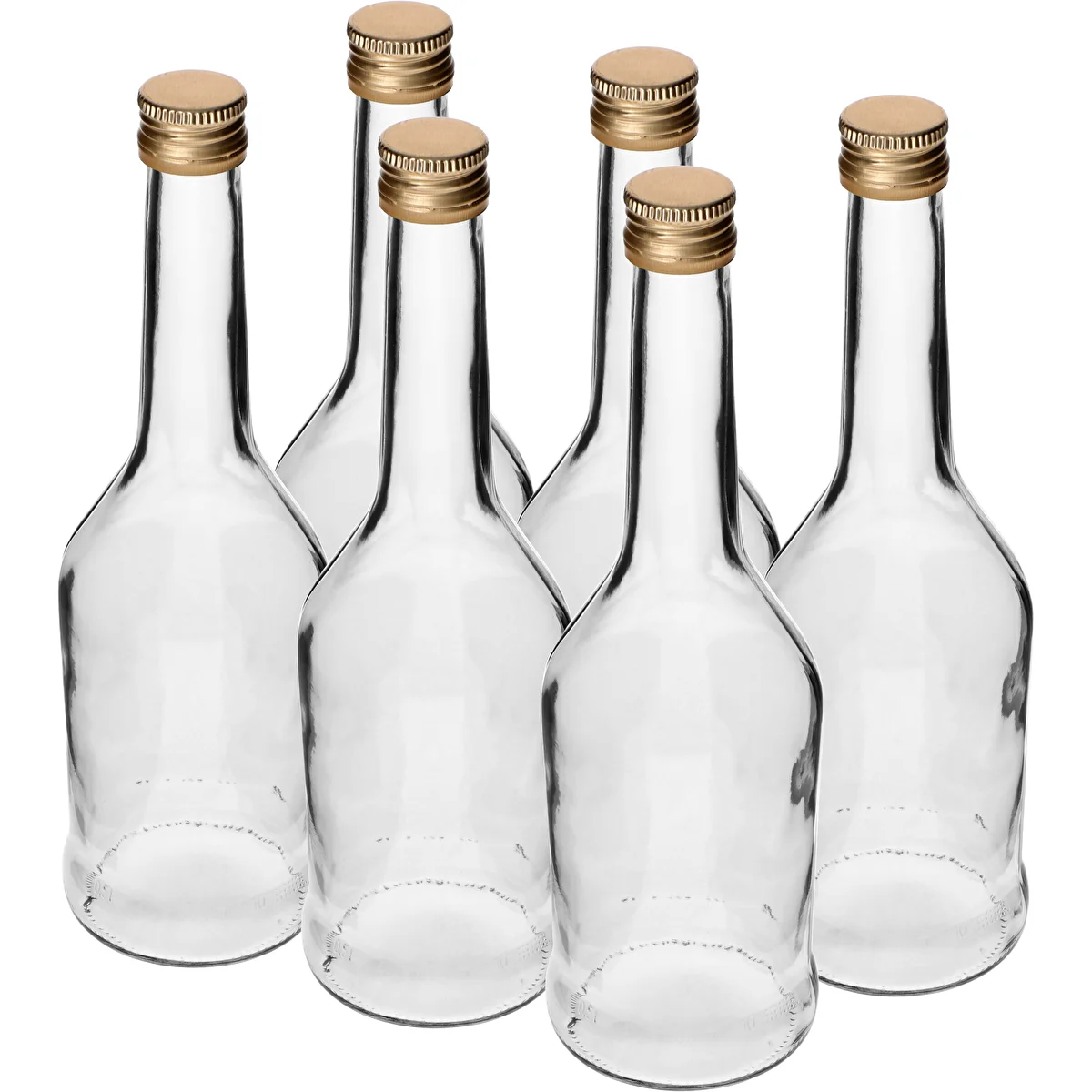 Glasflasche Napoleon 500 ml mit Schraubverschluss Ø 28 mm (fi28), 6 Stück