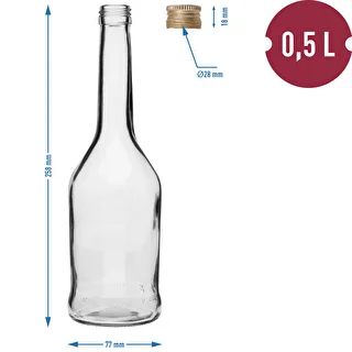 Glasflasche Napoleon 500 ml mit Schraubverschluss Ø 28 mm (fi28), 6 Stück – photo 7