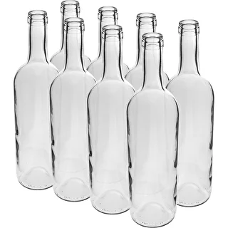 Weißglas-Weinflasche 0,75 l - Schrumpfpack 8 Stück