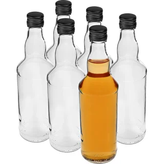 6er-Set 500-ml-Wodkaflaschen mit schwarzem Schraubverschluss – photo 3