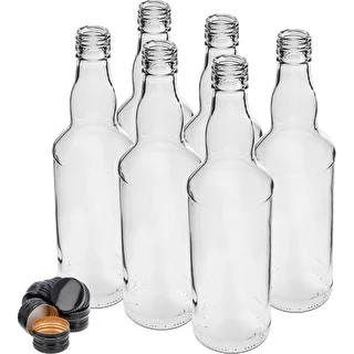 6er-Set 500-ml-Wodkaflaschen mit schwarzem Schraubverschluss – photo 2