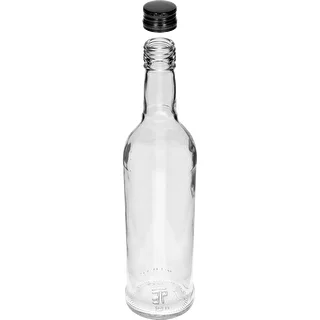 6er-Set: Schlanke 500-ml-Glasflaschen mit schwarzem Schraubverschluss – für Wodka – photo 4