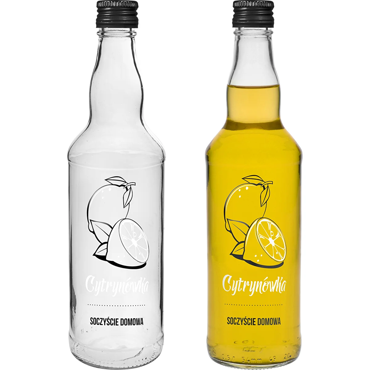 Flasche 500 ml mit Schraubverschluss, Aufdruck „Cytrynówka”, 1 Stück