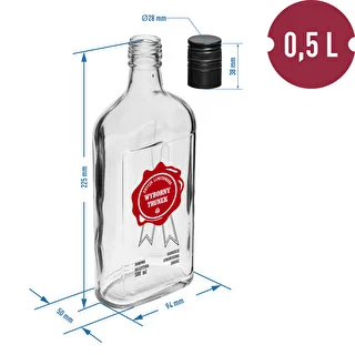 500-ml-Flasche mit Schraubverschluss, Aufdruck „Wyborny Trunek“, 1 Stück – photo 6