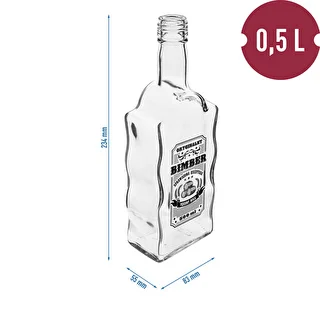 Klasztorna-Flasche 500 ml mit Schraubverschluss, Aufdruck „Bimber“, 1 Stück – photo 5