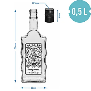 Klosterflasche 500 ml mit Schraubverschluss, Aufdruck „Nalewka“, 1 Stück – photo 5