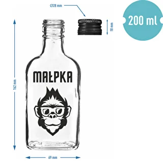 Flachmannflasche 200 ml mit Schraubverschluss, Aufdruck „Äffchen”, 1 Stück – photo 4