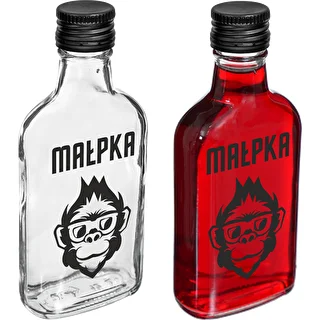 Flachmannflasche 200 ml mit Schraubverschluss, Aufdruck „Äffchen”, 1 Stück – photo 2