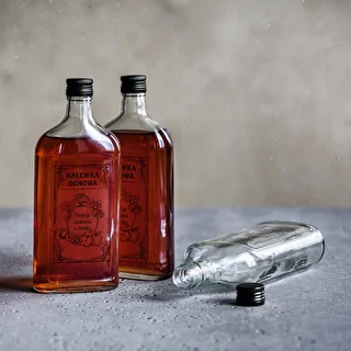 Flachmann-Flasche 500 ml mit Schraubverschluss, Aufdruck „Hauslikör“, 1 Stk. – photo 5