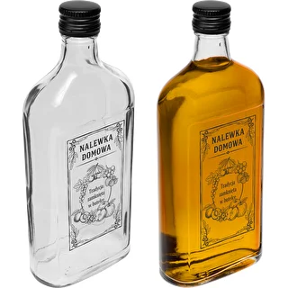 Flachmann-Flasche 500 ml mit Schraubverschluss, Aufdruck „Hauslikör“, 1 Stk. – photo 2