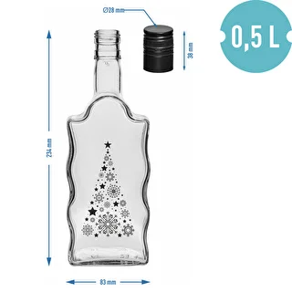 Klosterflasche 500 ml mit Schraubverschluss, Aufdruck „Weihnachtsbaum“, 1 Stück – photo 5