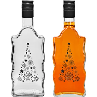 Klosterflasche 500 ml mit Schraubverschluss, Aufdruck „Weihnachtsbaum“, 1 Stück – photo 2