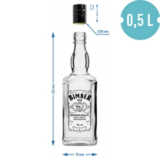 Daniels-Flasche 500 ml mit Schraubverschluss, Aufdruck „Bimber OLD“, 1 Stück – photo 6