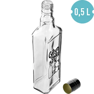 Tynktura-Flasche 500 ml mit Aufdruck „Cytrynówka“ und Schraubverschluss – photo 2