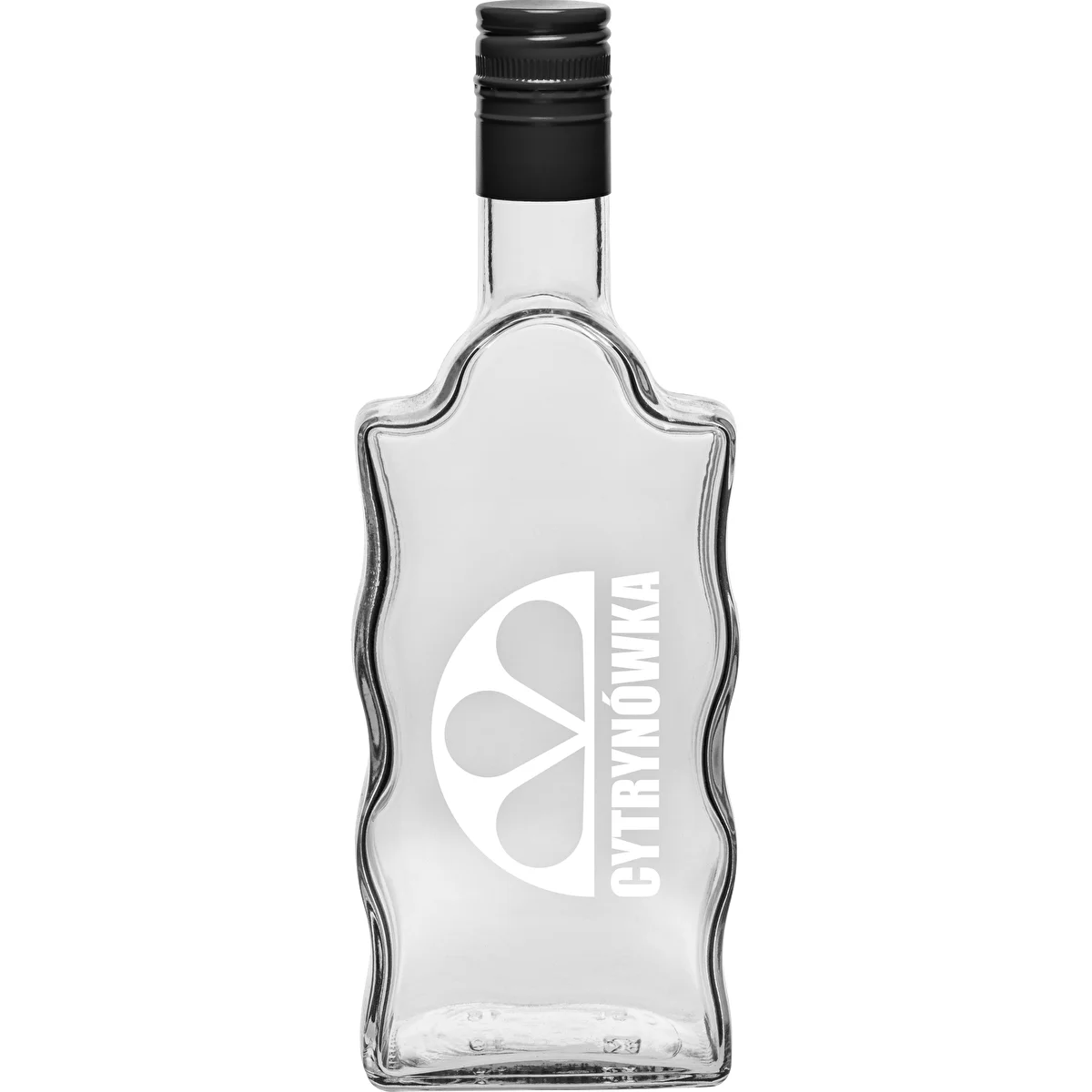 Klasztorna-Flasche 500 ml mit Schraubverschluss und Aufdruck „Cytrynówka“, Motiv 2
