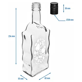 Flasche Klasztorna 500 ml mit Schraubverschluss und Aufdruck „Früchte“, Motiv 1 – photo 5