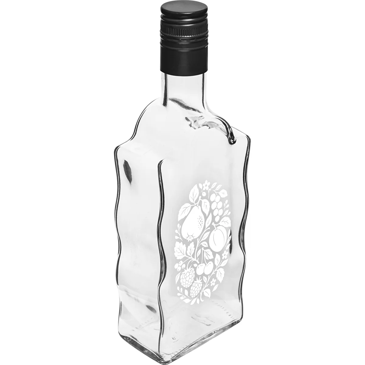 Flasche Klasztorna 500 ml mit Schraubverschluss und Aufdruck „Früchte“, Motiv 1